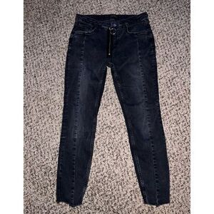 Zara women's high rise skinny leg‎ gray jeans size 8